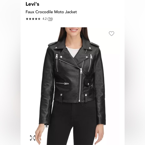 NWT Levi's Croc Vegan faux Leather Asymmetrical Moto Zip motorcycle biker Jacket - Picture 3 of 16